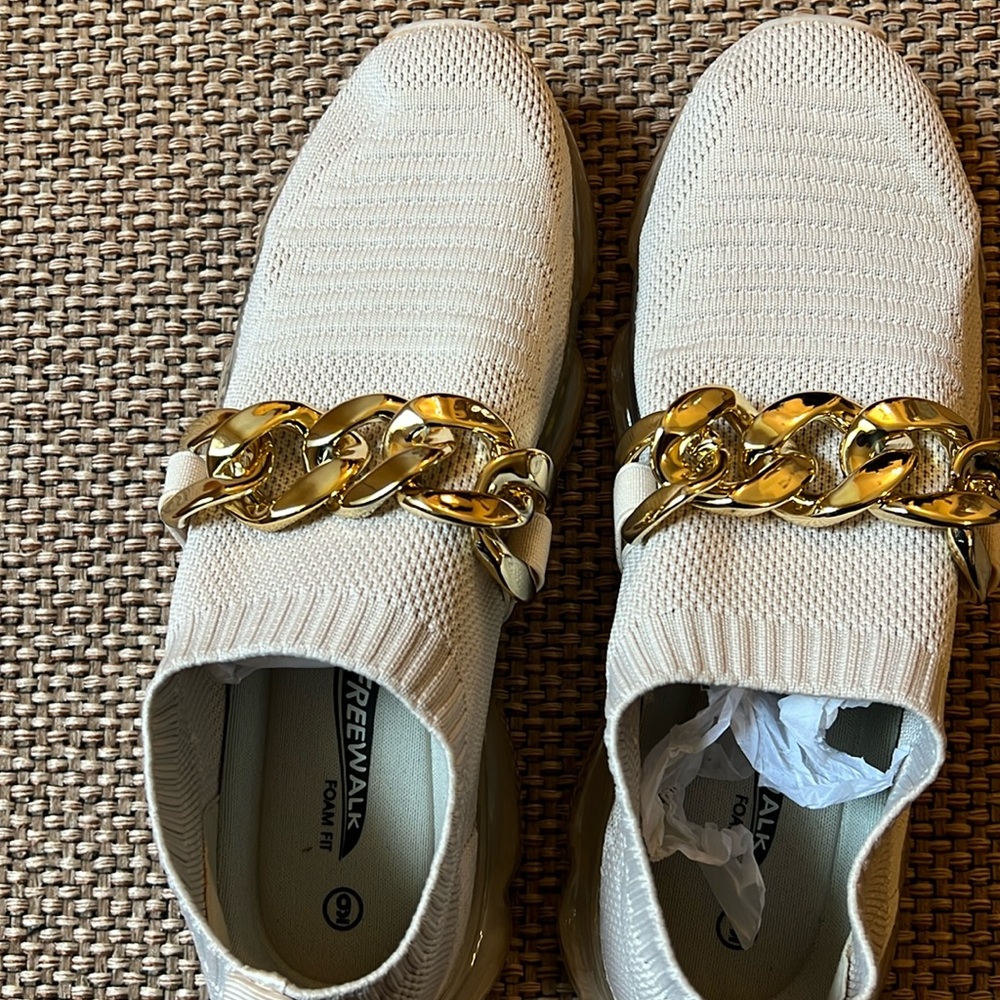 New cream color sneakers